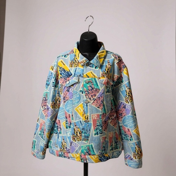 Disney Parks Castles Of Disney Denim Jacket Womens Size L - Picture 1 of 12